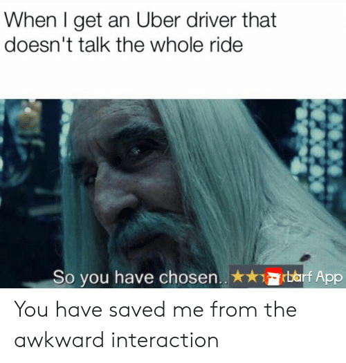 Winger reccomend awkward uber ride