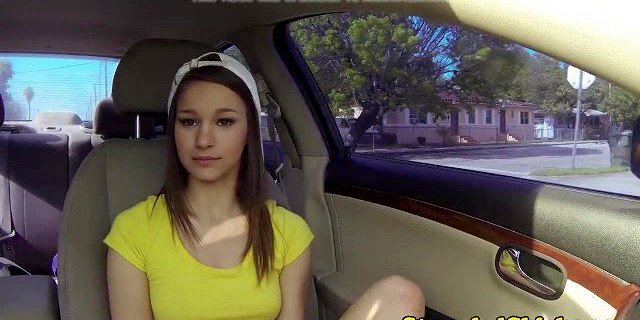 Skinny Outstanding Chick Rammed Hard By the Car Driver
