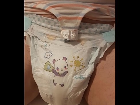Pissing in diaper.